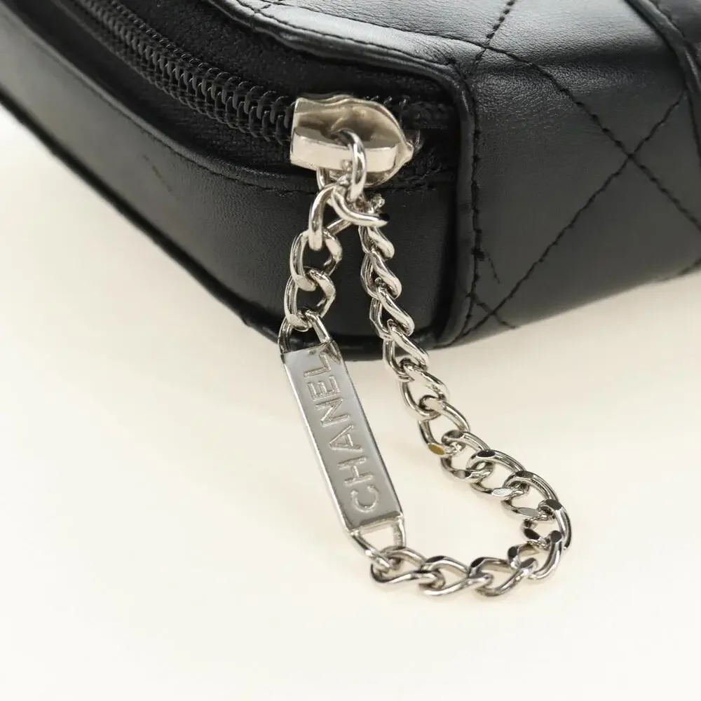 Chanel Calfskin Quilted Cambon Zip Around Cosmetic Pouch
